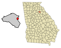 Clarke County Georgia Incorporated and Unincorporated areas Winterville Highlighted
